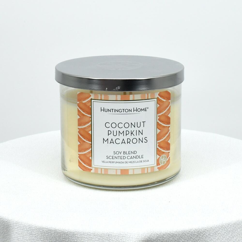 Huntington Home Coconut Pumpkin Macarons 3 Wick Candle